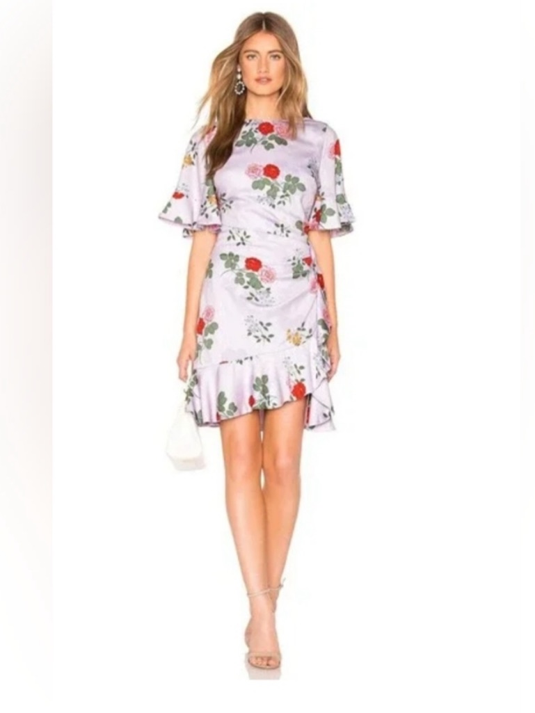 Keepsake The Label Pretty One Floral Dress In Lilac - Size Small